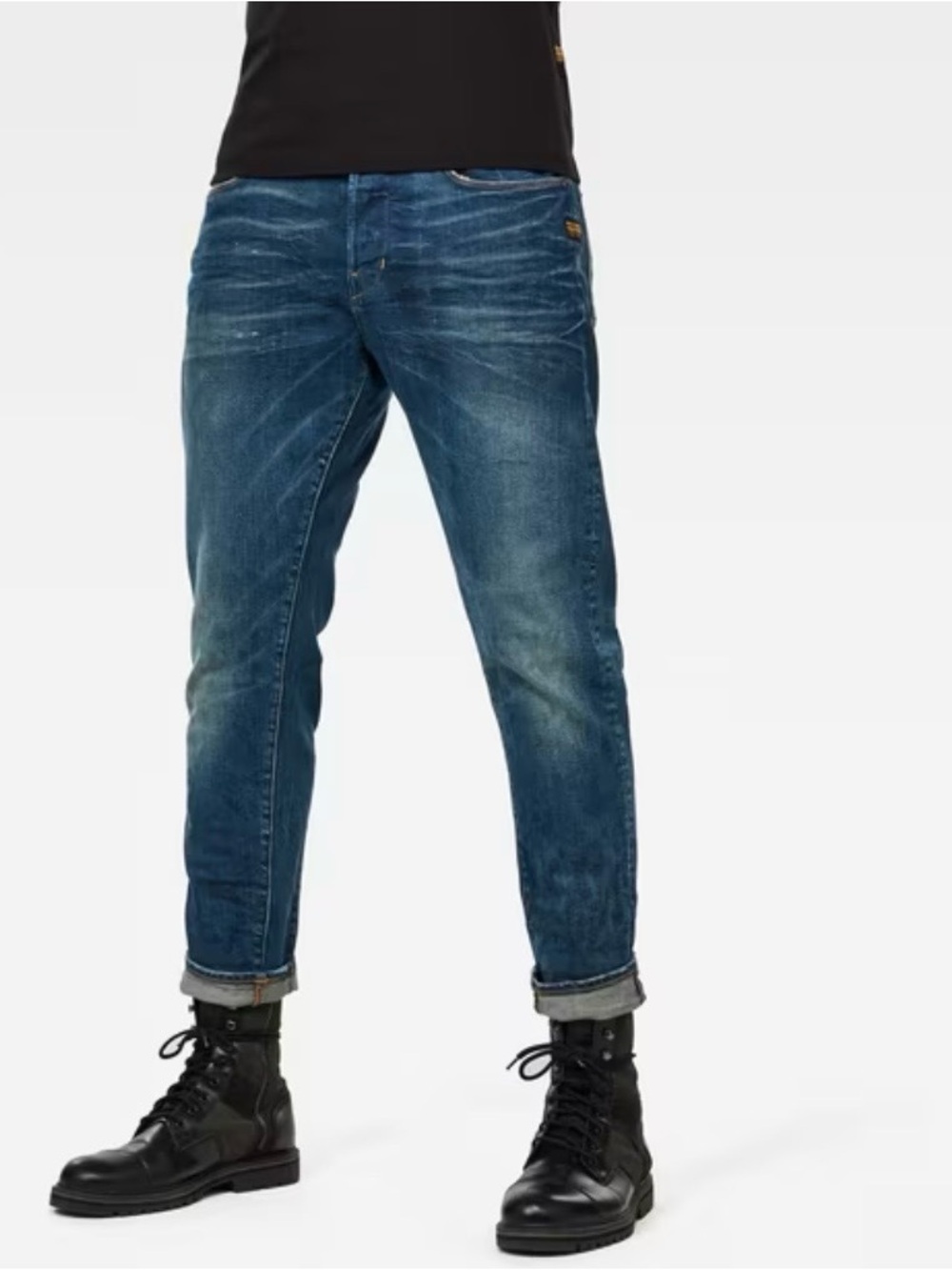 G-Star Raw Loic Relaxed Tapered Men's Blue Washed Straight Jeans, size 29x30